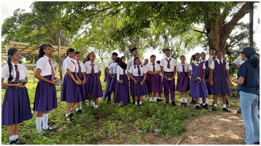 Members of the Abram Zuil Secondary Environmental Club during their EMC Foundation visit
