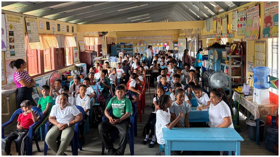 Members of the Fisher Primary Environmental Club during their EMC Foundation visit
