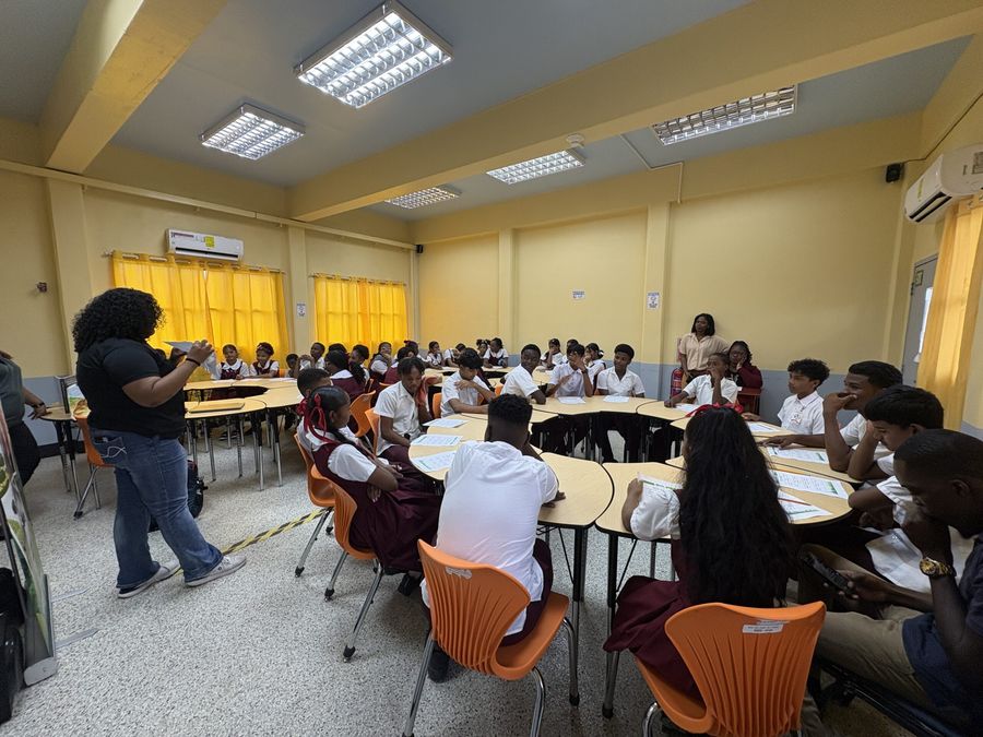 Members of the Good Hope Secondary Environmental Club during their EMC Foundation visit