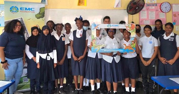 Members of the J.C. Chandisingh Secondary Environmental Club during their EMC Foundation visit