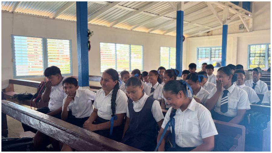 Members of the Kamwatta Secondary Environmental Club during their EMC Foundation visit