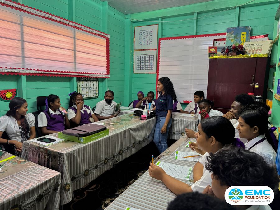 Members of the LBI Secondary Environmental Club during their EMC Foundation visit