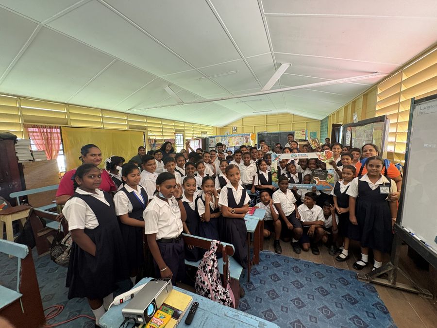 Members of the Lusignan Primary Environmental Club during their EMC Foundation visit