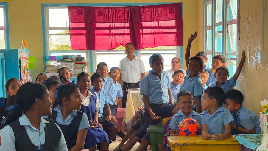 Members of the Manawarin Primary Environmental Club during their EMC Foundation visit
