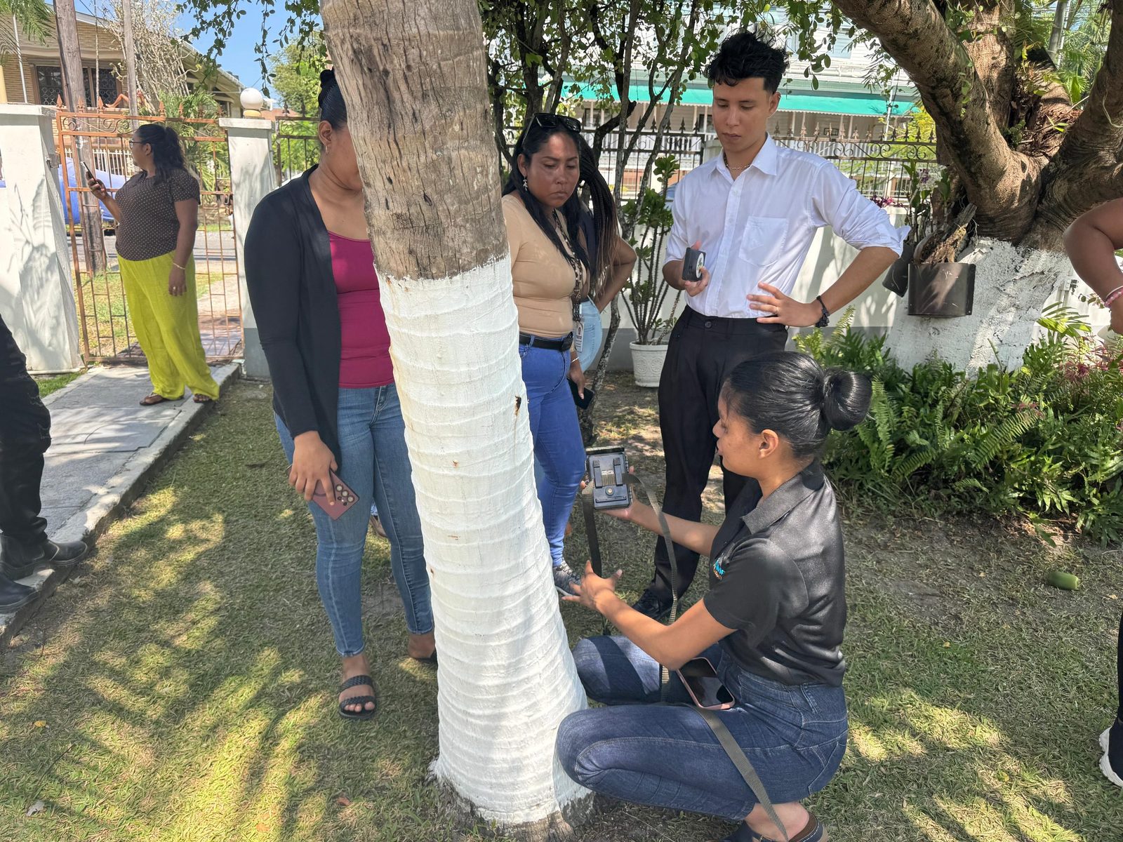 An intern helping with a planting activity