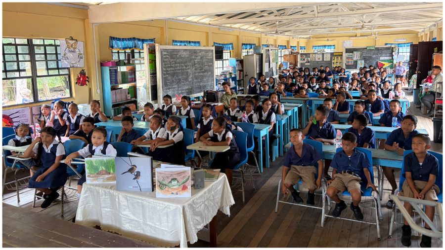 Members of the Santa Rosa Primary Environmental Club during their EMC Foundation visit