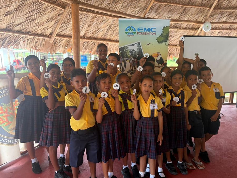 Members of the Tapakuma Primary Environmental Club during their EMC Foundation visit