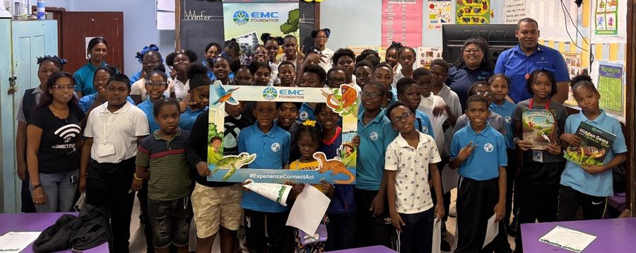 Members of the Winfer Gardens Primary Environmental Club during their EMC Foundation visit